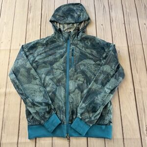 Nike Sportswear Windbreaker Jacket Womens Large 12-14 Hooded Teal Zip Active